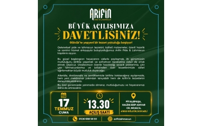 Hemşerilerimiz'in ARİFİN Pide Ve Lahmacun İşletmesinin Daveti