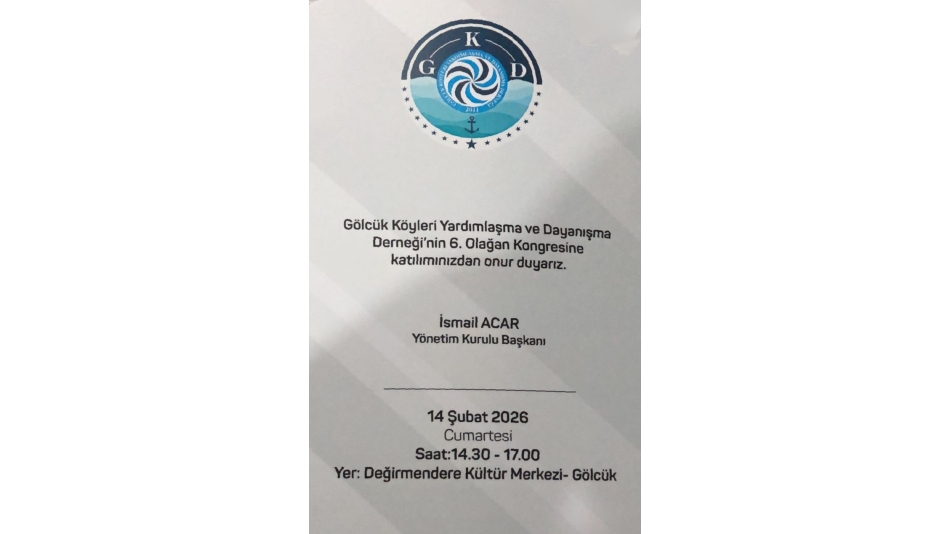 Gölcük Köyleri Yardımlaşma ve Dayanışma Derneği'nin 6. Olağan Kongresi 