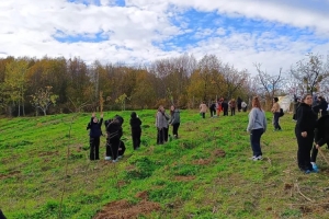 “Bir öğretmen bir nesil yetiştirir, bir fidan bir orman büyütür” Projesiyle anlamlı etkinlik ÖĞRETMENLER ANISINA FİDANLAR TOPRAKLA BULUŞTU