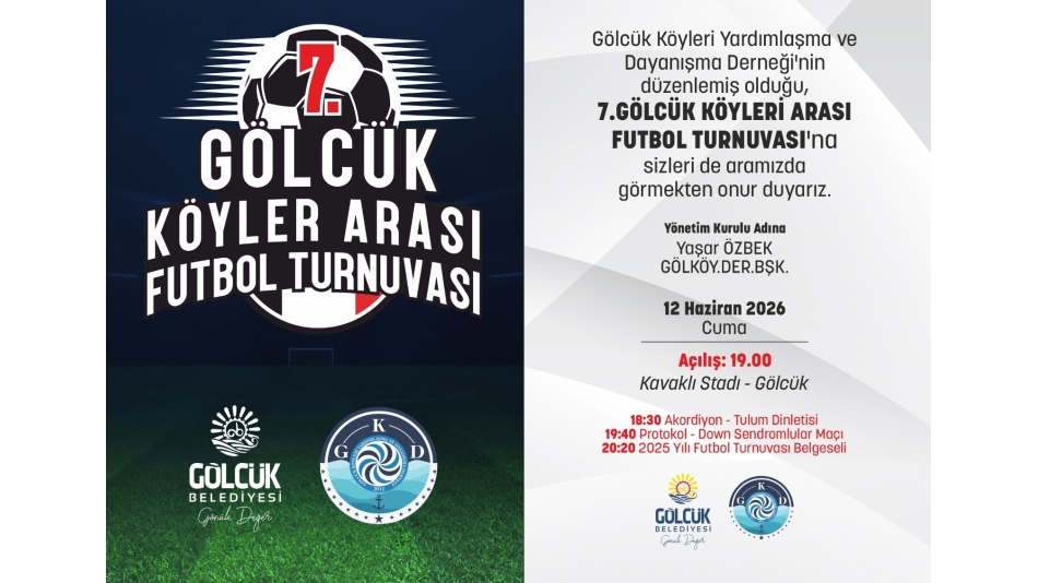 7. GÖLCÜK KÖYLER ARASI FUTBOL TURNUVASI BAŞLIYOR.